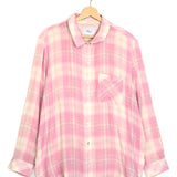 Pink Plaid Check Oversized Cotton Shirt / RAILS - Size XL