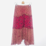 Pink Printed GAPI Asymmetric Midi Skirt / BA&SH - Size 1