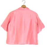 Pink Silk Taffeta Shirt / OROTON - Size 10