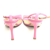Pink STRETCH Square Sole Leather Heeled Sandals / BOTTEGA VENETA - Size 37