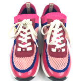 Pink Suede and Mesh Logo Sneakers / CHANEL - Size 39