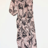 Pink Tahiti Cut-out Long Sleeves Midi Dress / BY MARY - Size S