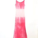 Pink Tie Dyed Silk Slip Midi Dress / LUUDA - Size XS