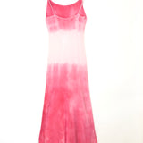 Pink Tie Dyed Silk Slip Midi Dress / LUUDA - Size XS