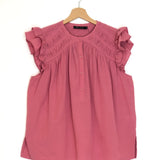 Pink VALERIA Cotton-blend Ruffled Sleeve Blouse / MAGALI PASCAL - Size M