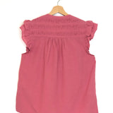 Pink VALERIA Cotton-blend Ruffled Sleeve Blouse / MAGALI PASCAL - Size M
