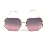 Pink/Gold Frameless Gradient Square Sunglasses / GUCCI