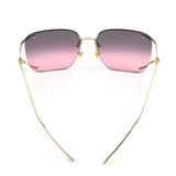 Pink/Gold Frameless Gradient Square Sunglasses / GUCCI