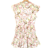 Pink/Pale Green ILANA Tiered Floral Eyelet Mini Dress / MISA LOS ANGELES - Size S