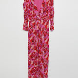 Pink/Red Floral Print Crepe Maxi Dress - model OPARA (SS23) / IRO - Size 36