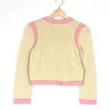 Pistachio and Pink Cashmere Cardigan  / CHANEL - Size 36