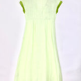 Pistachio Green Embroidered Linen Maxi Shirt Dress / ERMANNO ECERVINO - Size 38