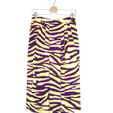 Plum and Yellow Zebra Print WALKER Midi Skirt / ROSEANNA - Size 38