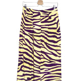 Plum and Yellow Zebra Print WALKER Midi Skirt / ROSEANNA - Size 38