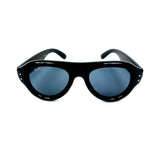 Polished Black Aviator Puffed Sunglasses / RAY-BAN