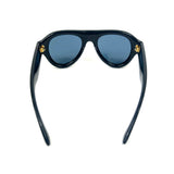 Polished Black Aviator Puffed Sunglasses / RAY-BAN