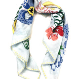 Powder Blue Embroidered Scarf / LAITE WORKS
