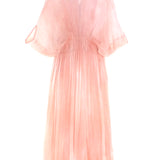 Powder Pink Chiffon Silk Micro-Pleated Maxi Dress / ERMANNO SCERVINO - Size IT 42