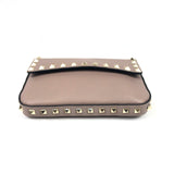 Powder Pink Grained Leather Rockstud Small Pochette Bag / VALENTINO