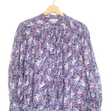 Purple ADIGRA Printed Cotton-voile Long Sleeves Blouse / ISABEL MARANT ETOILE - Size 38