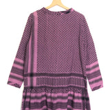 Purple and Black Long Sleeves Mini Dress / CECILIE COPENHAGEN - One Size