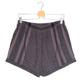 Purple and Black Print Cotton Mini Shorts / CECILIE COPENHAGEN - One Size