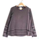 Purple and Black Print Long Sleeves Blouse / CECILIE COPENHAGEN - One Size