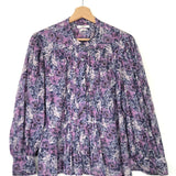 Purple and Blue ADIGRA Floral Cotton Blouse / ISABEL MARANT ETOILE - Size 36