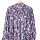 Purple and Blue ADIGRA Floral Cotton Blouse / ISABEL MARANT ETOILE - Size 36