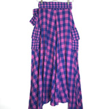 Purple and Blue Checked Midi Skirt / NATASHA ZINKO - Size 36