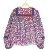 Purple and Blue GAYLE Printed Cotton Voile Long Sleeves Blouse / ISABEL MARANT ETOILE - Size 36