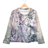 Purple and Blue Printed Long Sleeves T-shirt / BOKJA - Size S/M