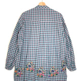 Purple and Green Embroidered Checked Blouse / V DE VINSTER - Size S