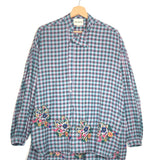 Purple and Green Embroidered Checked Blouse / V DE VINSTER - Size S