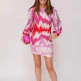 Purple and Pink Tie-dye Woven RITIE Mini Dress / MAJE - Size 38