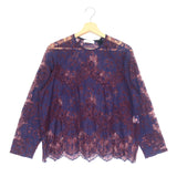 Purple and Red MARTIAL Cotton Lace Top / ROSEANNA - Size 34
