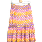 Purple and Yellow EUGENIE Printed Satin-twill Midi Skirt / SANDRO - Size 2