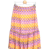 Purple and Yellow EUGENIE Printed Satin-twill Midi Skirt / SANDRO - Size 2