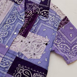 Purple Bandana Print Cotton Short Sleeve Shirt / ARIZONA LOVE - One Size