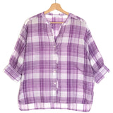 Purple Checkered Long Sleeves Shirt / BELLA JONES - Size 1