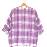 Purple Checkered Long Sleeves Shirt / BELLA JONES - Size 1