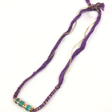 Purple Cotton Threads with Turquoise  Elephant Bracelet / AURELIE BIDERMANN