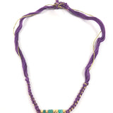 Purple Cotton Threads with Turquoise  Elephant Bracelet / AURELIE BIDERMANN