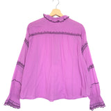 Purple Embroidered Cotton Long Sleeves Blouse / ISABEL MARANT ETOILE - Size 40
