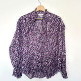 Purple Floral Cotton Voile Blouse - model PAMIAS / ISABEL MARANT ETOILE - Size 38