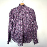 Purple Floral Cotton Voile Blouse - model PAMIAS / ISABEL MARANT ETOILE - Size 38