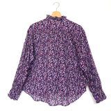 Purple Floral Printed Cotton PAMIAS Blouse / ISABEL MARANT ETOILE - Size 36