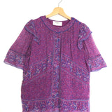 Purple Floral Printed MOCCHA Blouse / BA&SH - Size 1Purple Floral Printed MOCCHA Blouse / BA&SH - Size 1
