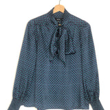 Purple/ Green Polka Dots Print Silk Blouse / ME+EM - Size 36