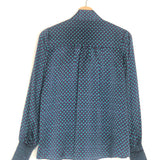 Purple/ Green Polka Dots Print Silk Blouse / ME+EM - Size 36